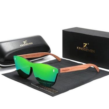 Imagem de Óculos de Sol Kingseven Haste de Madeira Polarizado UV400, 127