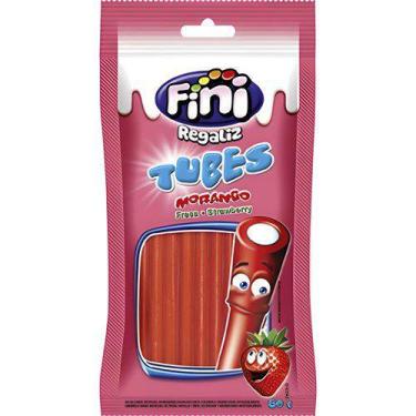 Imagem de Bala de Gelatina Tubes de Morango Fini 80G