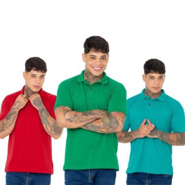 Imagem de Super Oferta Kit 3 Polos Masculinas Desconto Exclusivo - Ridens, GG, V