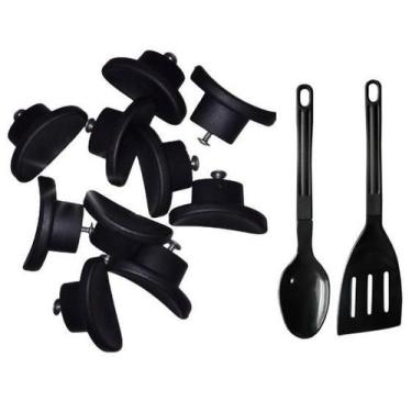 Imagem de Pomel Pegador Puxador Tampa De Vidro Panela Kit 10 Peças - Heraa