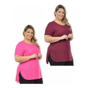 Imagem de Kit 2 Blusa Mullet Gola Redonda Plus Size Fenomenal - Vesttuario, 46, 