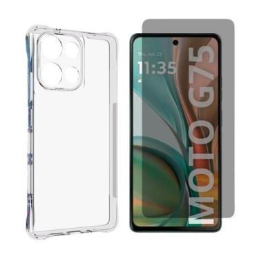 Imagem de Capa Transparente Para Moto G75 5G + Película Gel Privativa - DB, Tran