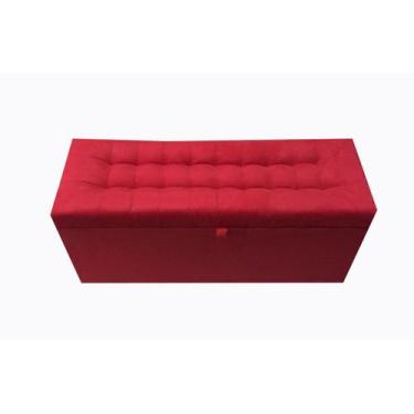 Imagem de Recamier puff baú estofado 1 metro - vermelho - NEGROMONTE STORE