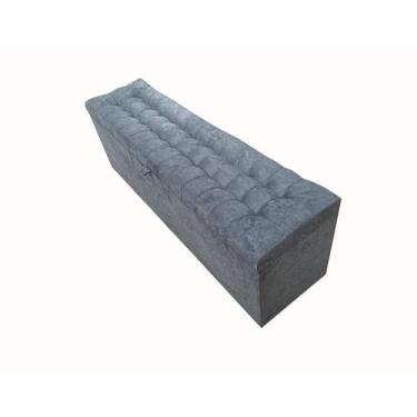 Imagem de Recamier puff baú beira de cama 1,38  100% mdf - cinza escuro - Negrom