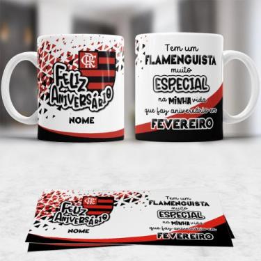 Imagem de Caneca aniversário Times de Futebol Flamenguista com nome - Jlssublima