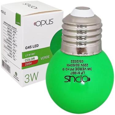 Imagem de Lâmpada Bolinha Led 3W E27 Colorida Verde 220V - OPUS