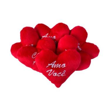 Imagem de Mini coração de pelúcia de 10 CM, com frase sortida. - Verytel