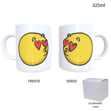 Imagem de Caneca 325ml Dia Dos Namorados Emoji Apaixonado - Laranja e Mimos