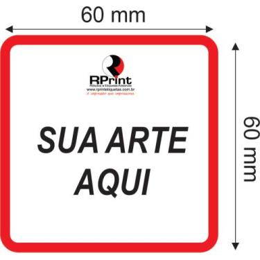 Imagem de 500 Etiquetas Adesivas, Rótulos Personalizados 6x6 Cm - RPrint Etiquet