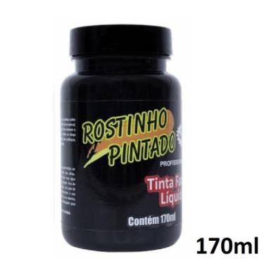 Imagem de Tinta Liquida Maquiagem Artística Rostinho Pintado 170ml, Preto
