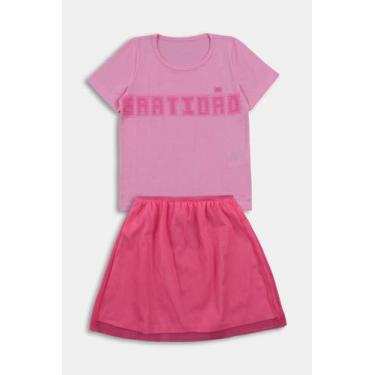 Imagem de Conjunto Infantil Menina Blusa e Saia com Tule - Destak, 8