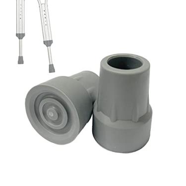 Imagem de Pontas de muleta de 7/8 polegadas, pontas de bengala de substituição para idosos deficientes, cinza (2 peças)