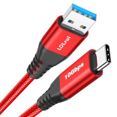 Imagem de LDLrui Cabo Usb A para Usb C 10 Gbps - 6 Pés, Vermelho], Cabo de Transferência de Dados Super Rápido Usb 3.2 Gen 2, Cabo de Carregamento Rápido Qc 3.0 3.1A para Samsung S21/S20/S10/Note 20, Ipad Pro,