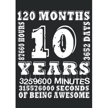 Imagem de 10 years of beeing awesome 10 years old 10th Birthday: Notebook DIN A4 COLUMN 120 Pages - 8.27" x 11.69" ( 21 x 29.7cm)|Birthday Notebook|Birthday Planner| Notebook for 25th Birthday