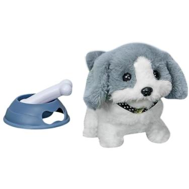 Imagem de Bohany Filhote de cachorro robô, brinquedo de robô de cachorro - Brinquedo eletrônico de pelúcia para cachorrinhos com osso | Brinquedo andando do cachorrinho do luxuoso, brinquedos interativos da