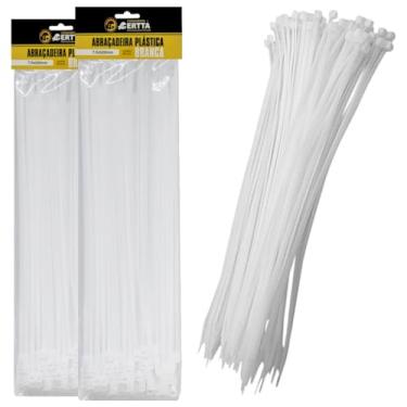 Imagem de 2 Pacotes Com 50 Abraçadeiras Lacre De Nylon Enforca Gato Cinta Plástica 7 x 500mm Fita Hellerman 50cm Branco 100un