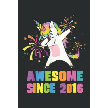 Imagem de 6 Years Old 6Th Birthday Awesome Since 2016: HEARTS JOURNAL: 6" x 9", 120 Pages, Lined For Memo Diary Journal, Memo Diary Subject Notebooks Planner for Travelers, Students, Office.