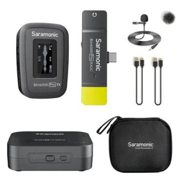 Imagem de Sistema profissional de microfone clipon sem fio com lapela para andro