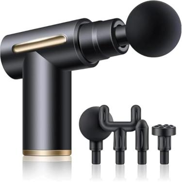 Imagem de Mini Pistola Massageadora Miofascial Elétrica Portátil Profissional Mini Massageador Eletrico Recarregável Pistola de Massagem Fisioterapia Para Liberação Muscular 4 Ponteiras (Preto)