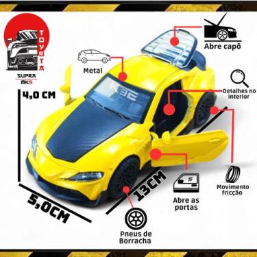 Imagem de Carrinho Miniatura Honda Acura NSX e Toyota Supra MK5 Metal - Genérico