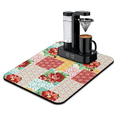 Imagem de Safarsa Acessórios para Tapetes de Bar de Café para Bancada, Absorvente, Esconde Manchas, Borracha, Tapetes de Secagem de Pratos para Bancada de Cozinha, Almofada de Drenagem, Deco (18" X 24")