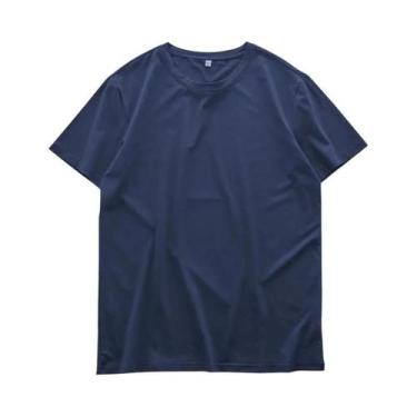 Imagem de Camiseta Masculina com Gola Redonda - Conforto em Seda Gelada, Modal e