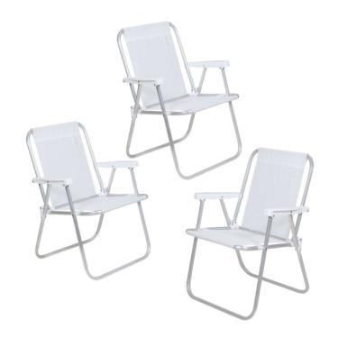 Imagem de Kit 3 Cadeira de Praia Alta Alumínio Lazy Sannet - Belfix