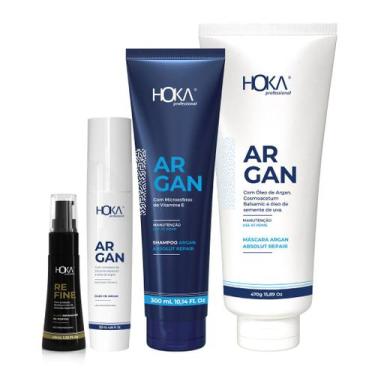 Imagem de Kit crescimento capilar argan  gloss reparador de pontas hoka - HOKA P