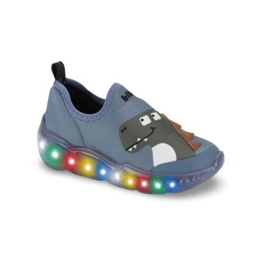 Imagem de Tênis Infantil de Luz Menino Bibi Roller Celebration 3.0 Azul de Dino