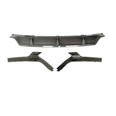 Imagem de Lábio difusor de para-choque traseiro compatível com BMW G07 X7 M Sport 2019-2020 ABS fibra de carbono look carro quadrado proteção de escapamento porta-malas spoiler placa guarnição(Carbon fiber patt