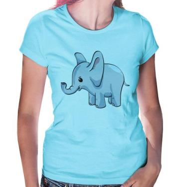 Imagem de Baby Look Elefante Bebê - Foca na Moda, Azul bebê, G