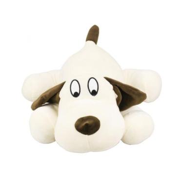 Imagem de Cachorro Branco Deitado 35cm Pelúcia - Fofy