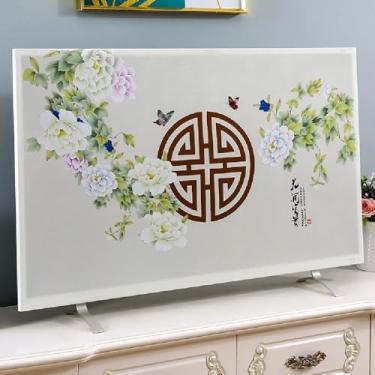 Imagem de Capa de TV elástica à prova de poeira/protetor de tela de PC com tudo incluído, capa de TV impressa estilo chinês para todas as marcas e modelos (tamanho: 81 ~ 86 polegadas)-Tipo 01||50 polegadas