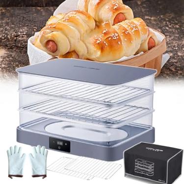 Imagem de KKSOUFX 50l Caixa à Prova De PãO Com Aquecedor Para FermentaçãO Precisa De Temperatura,TrêS Camadas EspaçO AjustáVel,UmidificaçãO AutomáTica,20~45°C AjustáVel Para PãO, Pizza,Iogurte E SabãO Artesanal