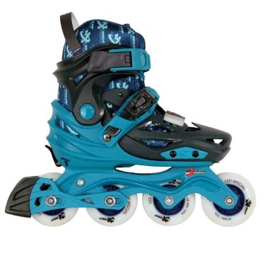 Imagem de Patins Infantil X-light Azul Com Rodas Led Par Tam m 29-32
