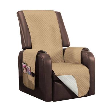 Imagem de Protetor De Poltrona Impermeável Dupla Face Microfibra - Cáqui-palha