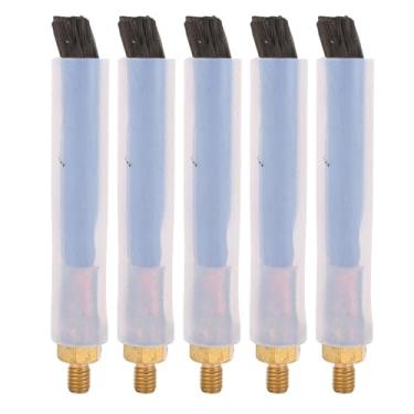 Imagem de Pincel de Limpeza de Contas de Solda, Fibra de Bronze Bristle Sold Freaner M6 Mig Tig Spot Limping Brush (10pcs) Com Manga de Silicone, para Limpeza de Aço Inoxidável (M6)