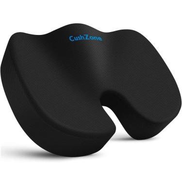 Imagem de Almofada de assento CushZone Memory Foam para cadeira de escritório, carro, preta