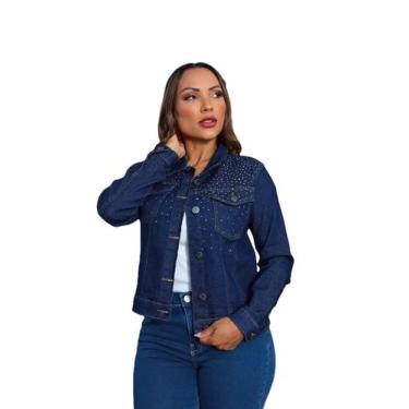 Imagem de Jaqueta Jeans Feminina Com Bolso Razon Jeans, M, Azul