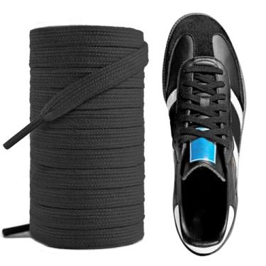 Imagem de UamGlsob Cadarços de sapato de algodão para tênis Adidas Samba OG/ADV/LT, cadarços de substituição de 5/40.6 cm para futebol, Preto, 54"/140cm