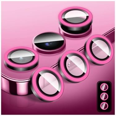 Imagem de LucBuy Protetor de lente de câmera luminosa para Samsung Galaxy S24, anéis de liga de alumínio de alinhamento automático, protetor de tela de vidro temperado colorido brilhante e noctilucente