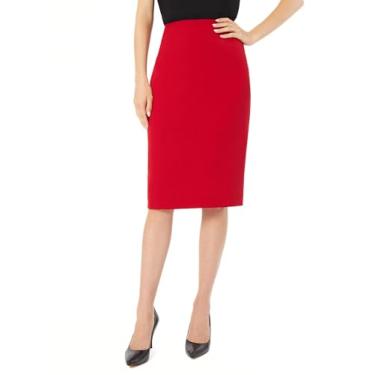 Imagem de Kasper Saia feminina de crepe elástica, Vermelho fogo, 42