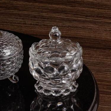 Imagem de Potiche Mini Bomboniere Cristal Bolhas Pote Decorativo 11cm Lyor