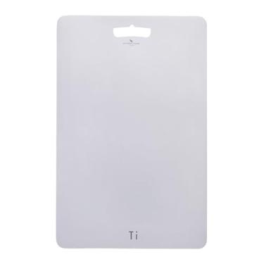Imagem de iBasingo Tábua de cortar de titânio, leve, multifuncional, para cozinha, acampamento, frutas, vegetais, carne, bloco de corte, com furo para pendurar (L: 45,8 x 30,8 cm) Ti5002P