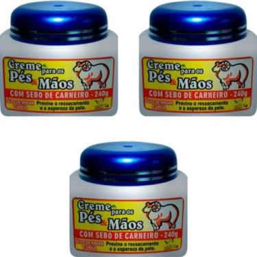 Imagem de Creme para os Pés e Mãos San Jully Com Sebo de Carneiro Pote 240g Kit 