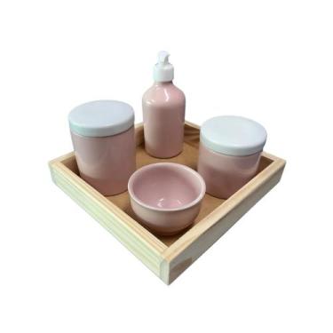 Imagem de Kit Higiene Bebê Porcelana c/Bandeja - Menino e Menina - Dóia Kids, PO