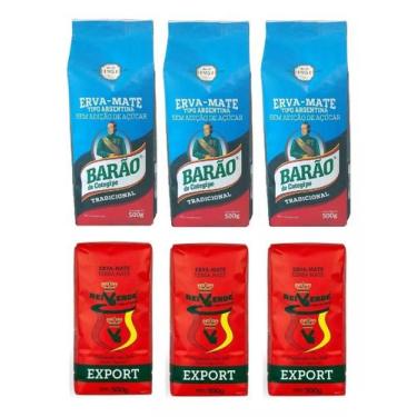 Imagem de 6 Yerba Mate Export Argentina y Uruguaia 500g - Rei Verde