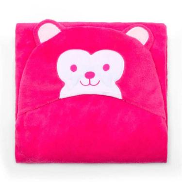 Imagem de Manta Com Capuz Buettner Microfibra Infantil Sheep 90cmx90cm Rosa Escuro