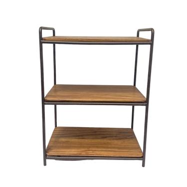 Imagem de Estante em ferro com 3 prateleiras em madeira 48X37X27CM
