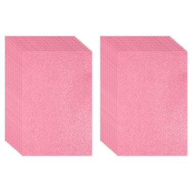 Imagem de PATIKIL Folha de espuma com glitter EVA brilhante rosa escuro 28 x 20 cm de espessura com adesivo traseiro brilhante EVA Glitter feltro para projetos de artesanato DIY, 20 peças
